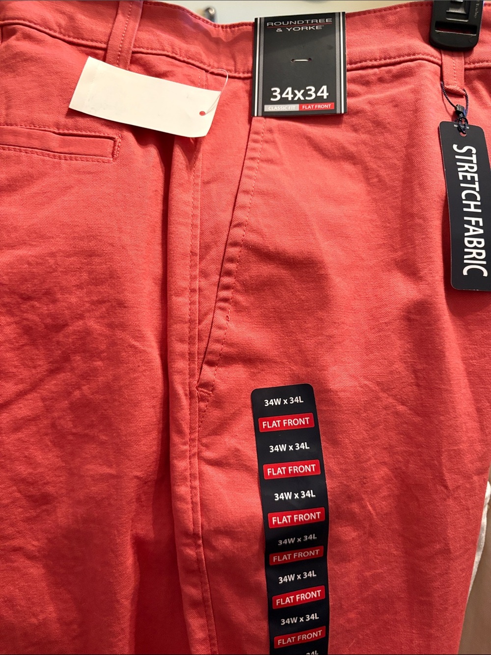 Light Red Chino 34 x 34 Roundtree & Yorke
